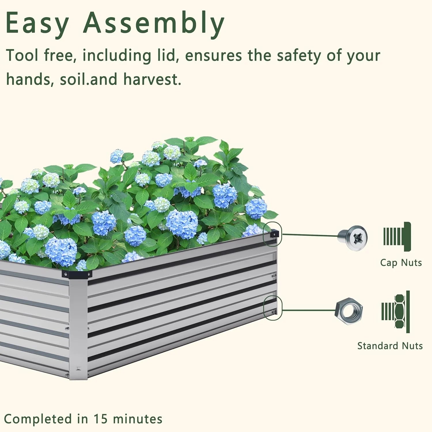 2PCS 12x4x1FT Galvanized Raised Garden Bed,Raised Graden Bed Kit-Square Metal Garden Bed,Large Planter Raised Bed Outdoor,Garden Box for Vegetables,Flower,Herb-Sliver(One Box of Two Pieces)