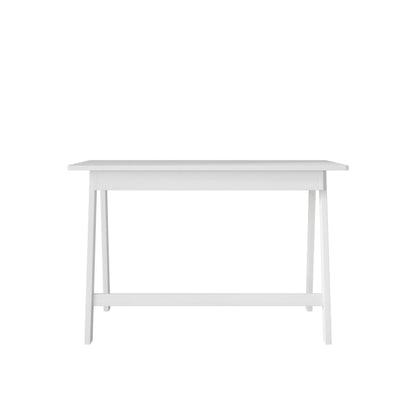 Home Design Serafina Writing Desk with Spacious Tabletop and Built-In Drawer, Modern Clean-Lined Design for Home Office, Study Space, or Remote Work, White