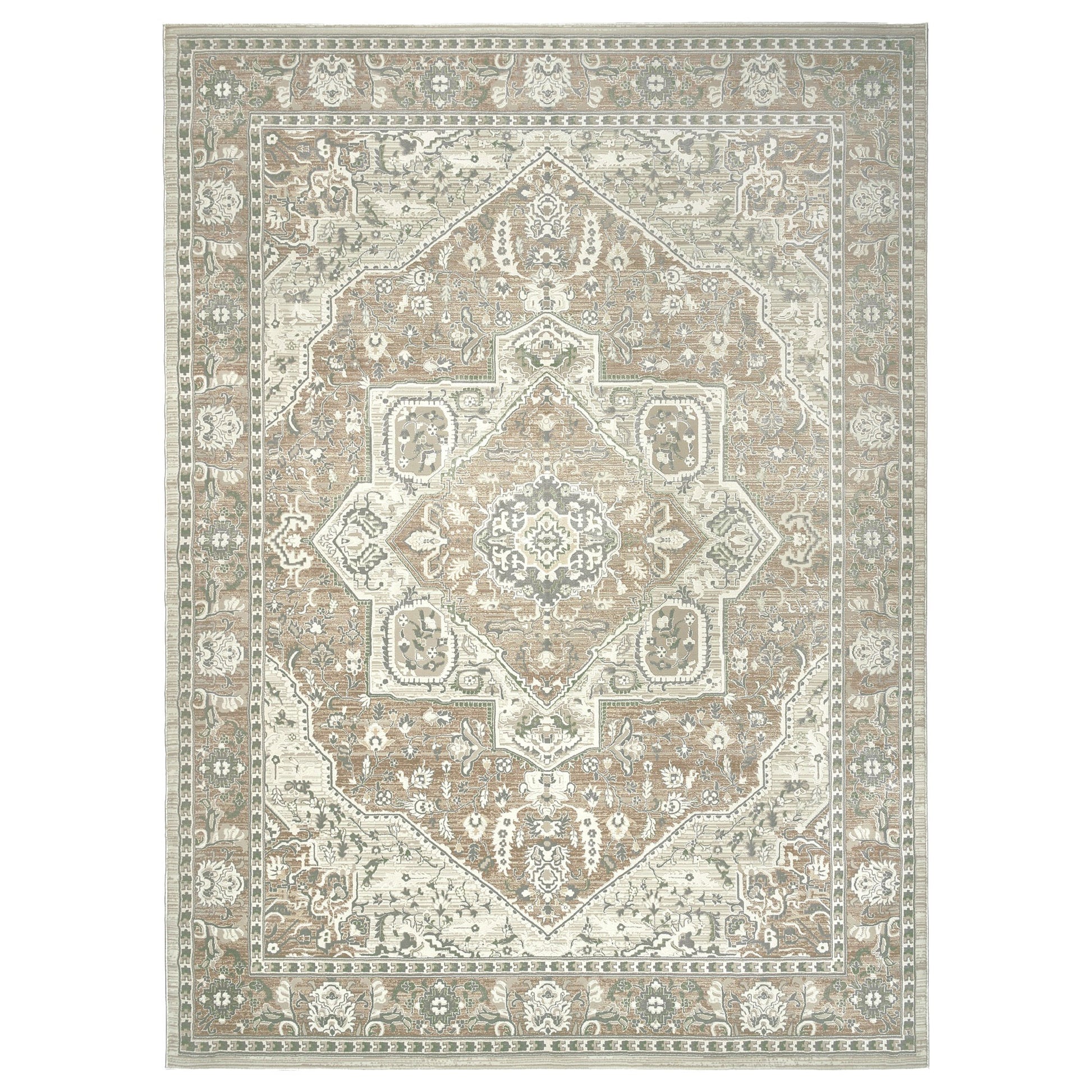 Sasha Area Rug, Adryan Beige Green, 6'6' x 9'