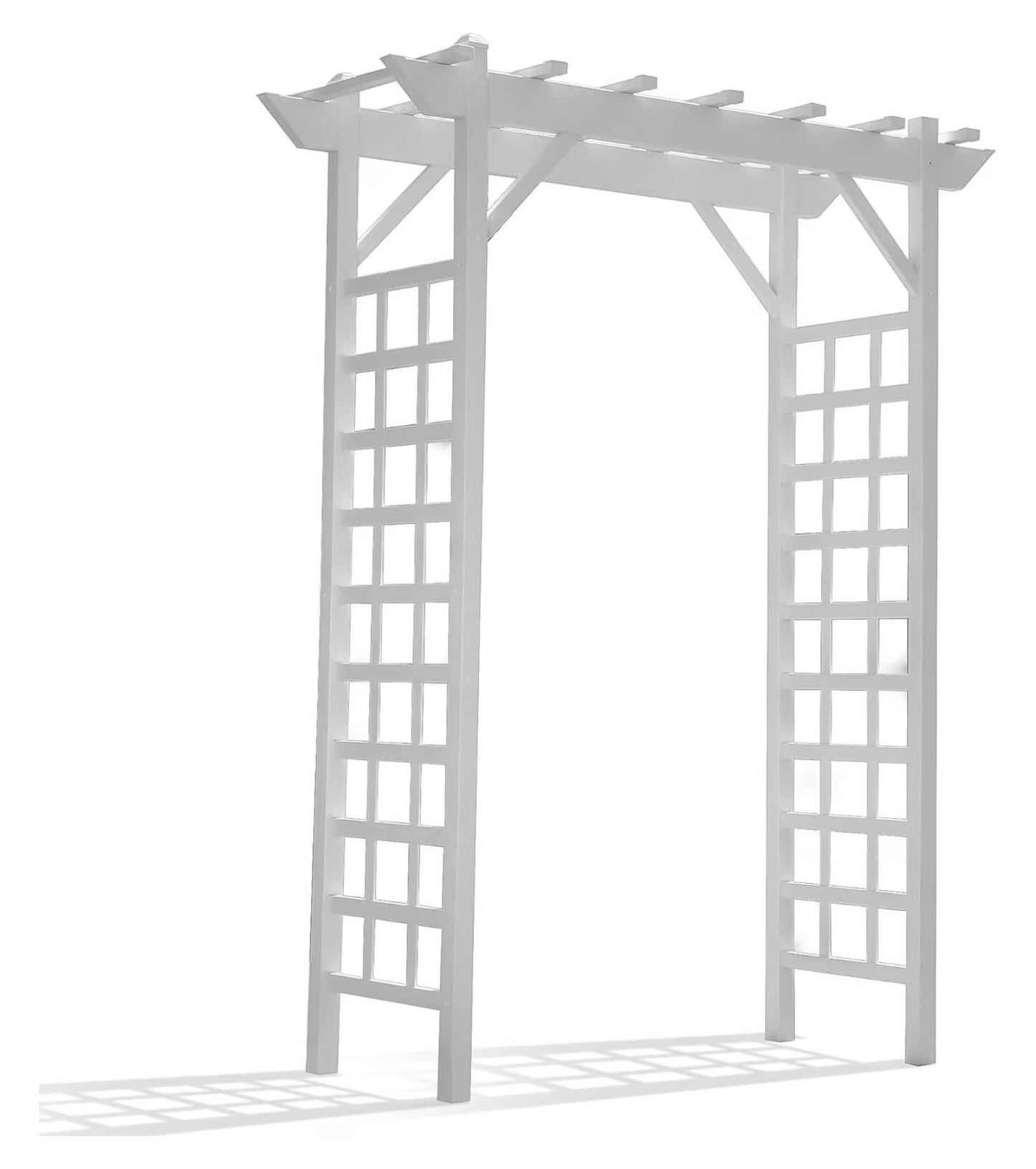 Dura-Trel PVC Garden Arbor, Arch Support for Climbing Plants, Providence, White, 64" x 85"