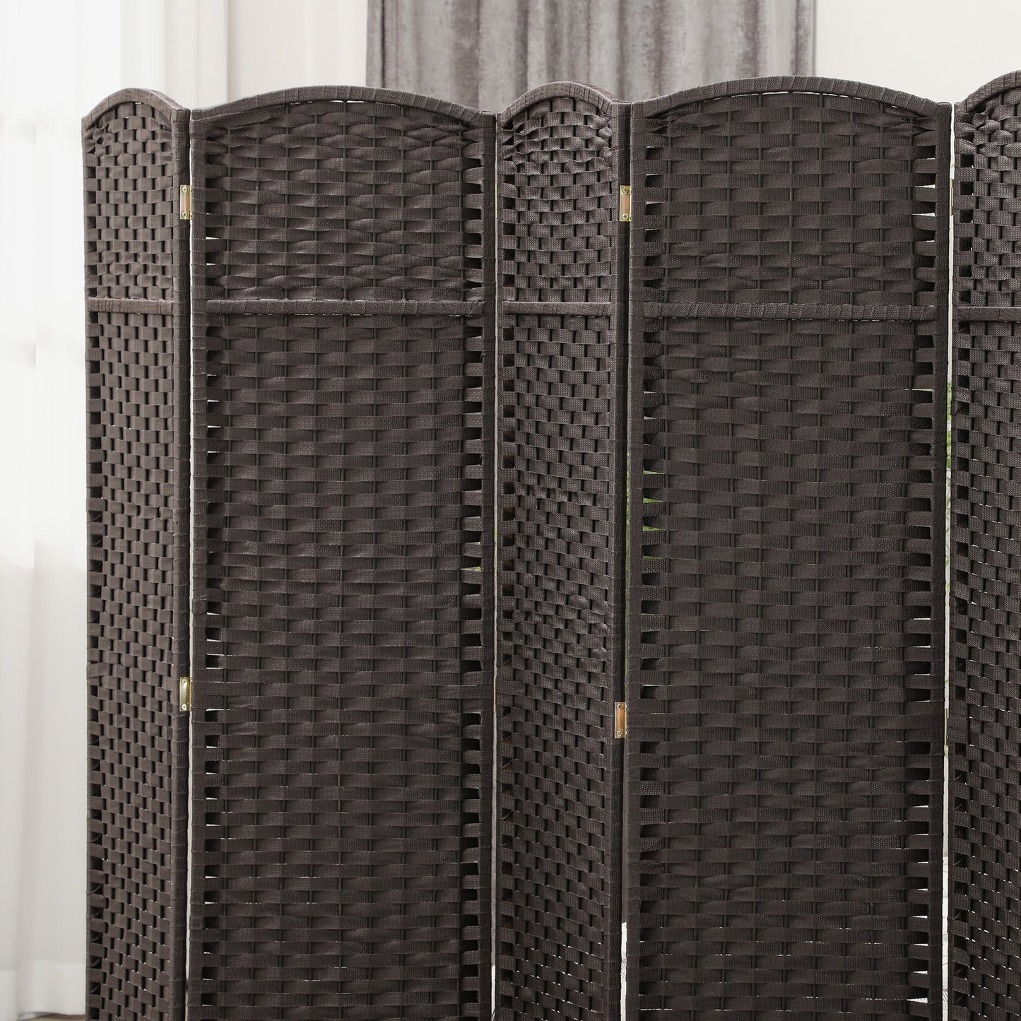 HOMCOM 6 Panel Room Divider Freestanding Folding Privacy Screen Brown