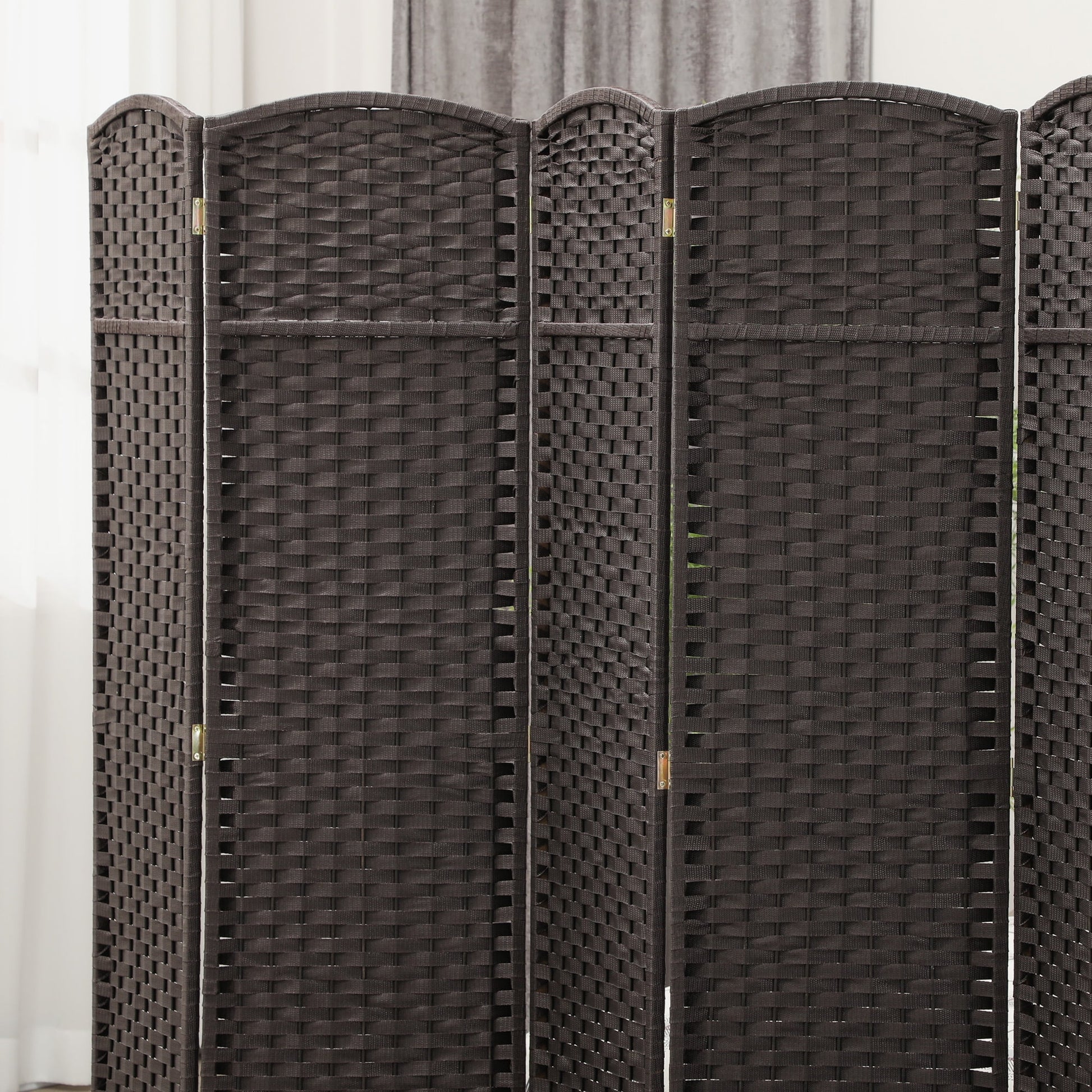 HOMCOM 6 Panel Room Divider Freestanding Folding Privacy Screen Brown