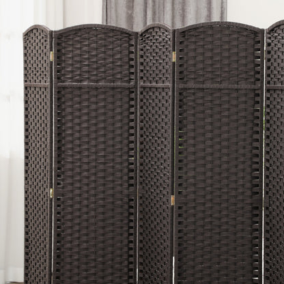 HOMCOM 6 Panel Room Divider Freestanding Folding Privacy Screen Brown