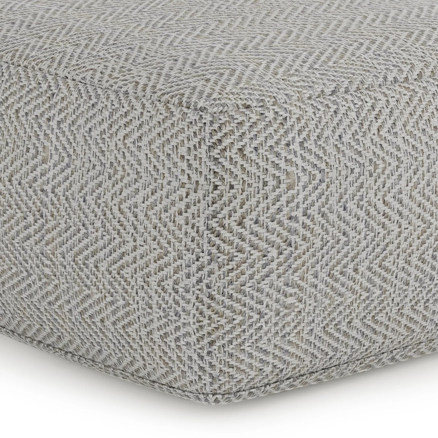 WyndenHall Terri Square Pouf Patterned Grey Melange Casual,Transitional