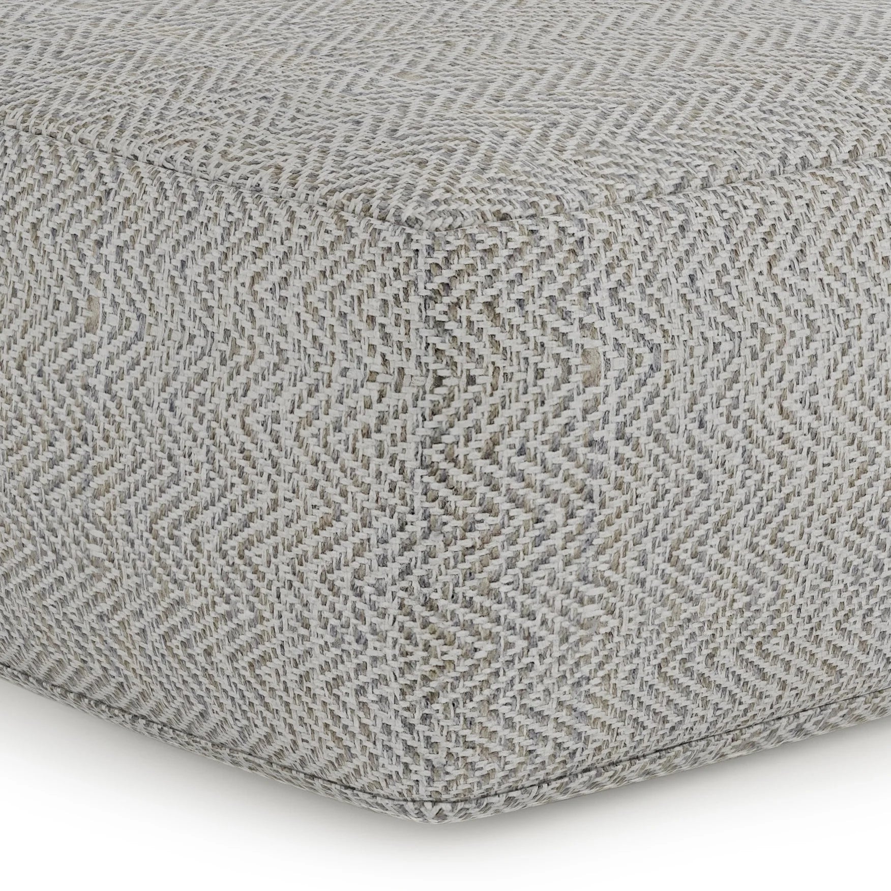 WyndenHall Terri Square Pouf Patterned Grey Melange Casual,Transitional