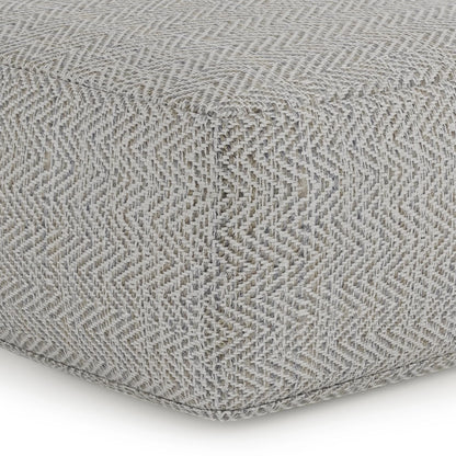 WyndenHall Terri Square Pouf Patterned Grey Melange Casual,Transitional