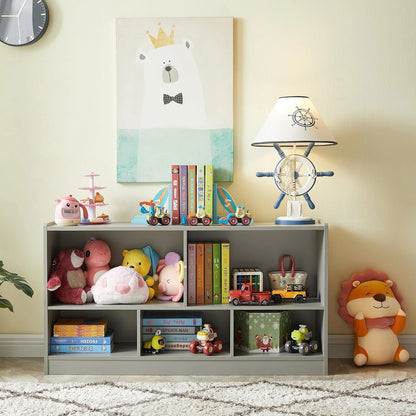 Toy Organizers and Storage, 5-Section Kids Bookshelf for Organizing Books Toys, School Classroom Wooden Storage Cabinet for Children's Room, Playroom, Nursery