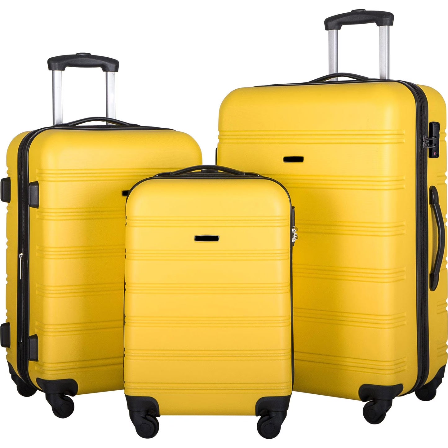 3 Piece Luggage Set Hardside Spinner Hardshell Suitcase with TSA Lock 4-Wheel Upright Luggage for 360 Degree Movement (20/24/28), Purple