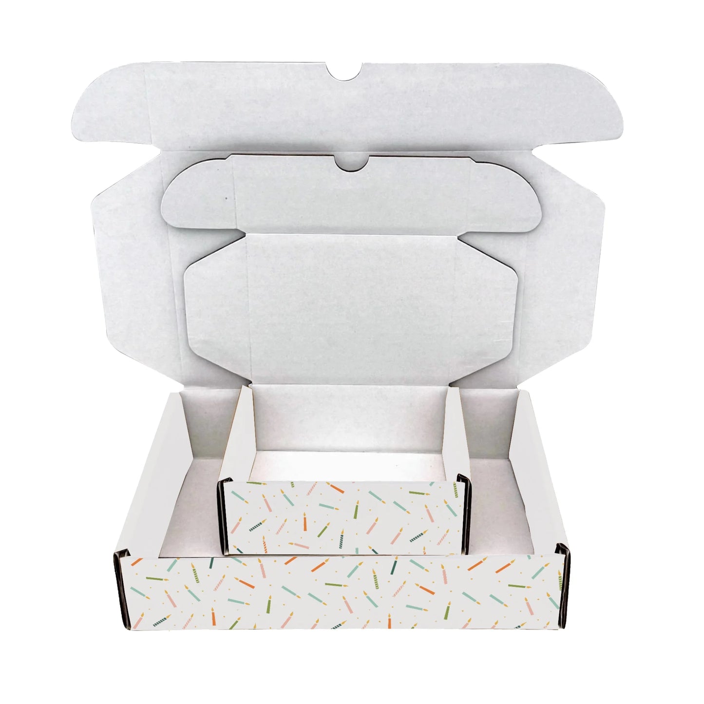 Ucanpack Birthday Gift Box Mailer Boxes 7 5/8 x 6 x 5 4/9" - Candles Printed Holiday Packaging - Holiday Shipping Box Made In USA Holiday Gift Box Gift Shipping Boxes