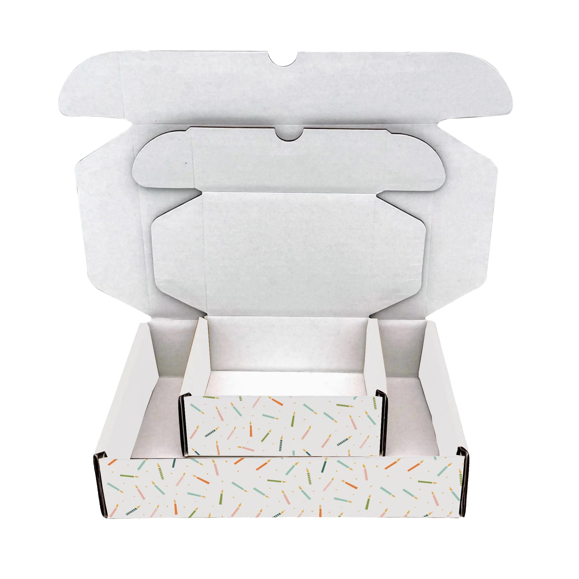 Ucanpack Birthday Gift Box Mailer Boxes 7 5/8 x 6 x 5 4/9" - Candles Printed Holiday Packaging - Holiday Shipping Box Made In USA Holiday Gift Box Gift Shipping Boxes