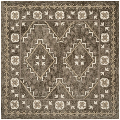 SAFAVIEH Bella Vana Medallion Geometric Wool Area Rug, Brown/Taupe, 4' x 6'