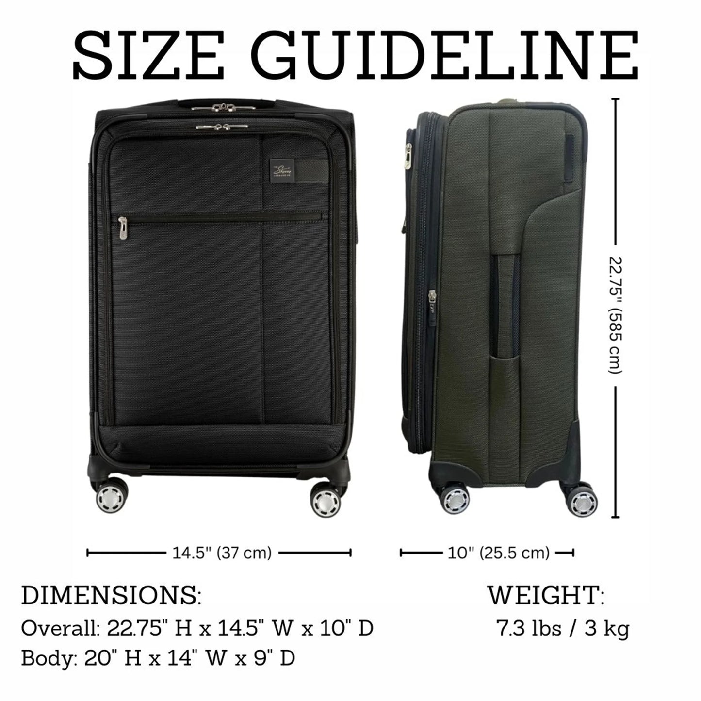 Skyway Luggage Sigma 7.0 20" Softside 8-Wheel Carry-on, Spinner, Adult, Black