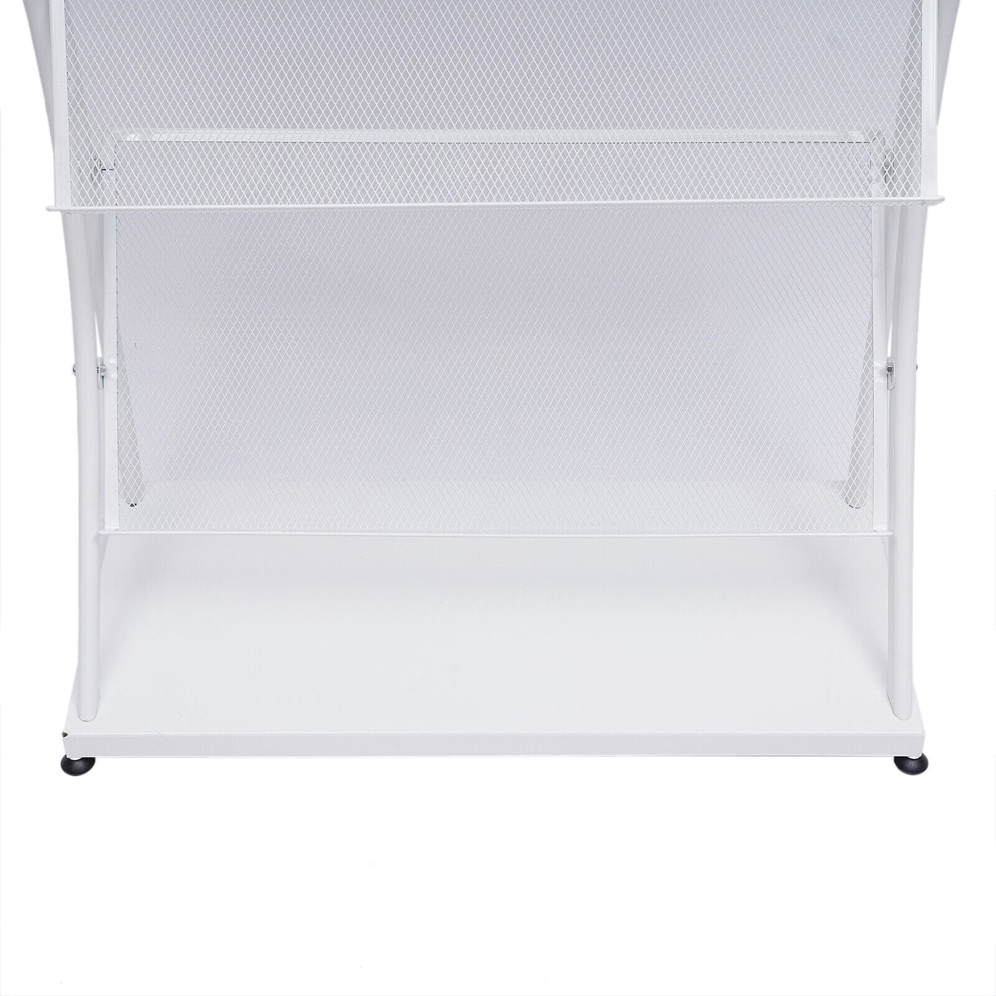 4-Layer Floor-Standing Magazine Display Rack Newspaper Book Storage Rack White 4 Tiers Floor-Standing Magazine Rack Information Storage