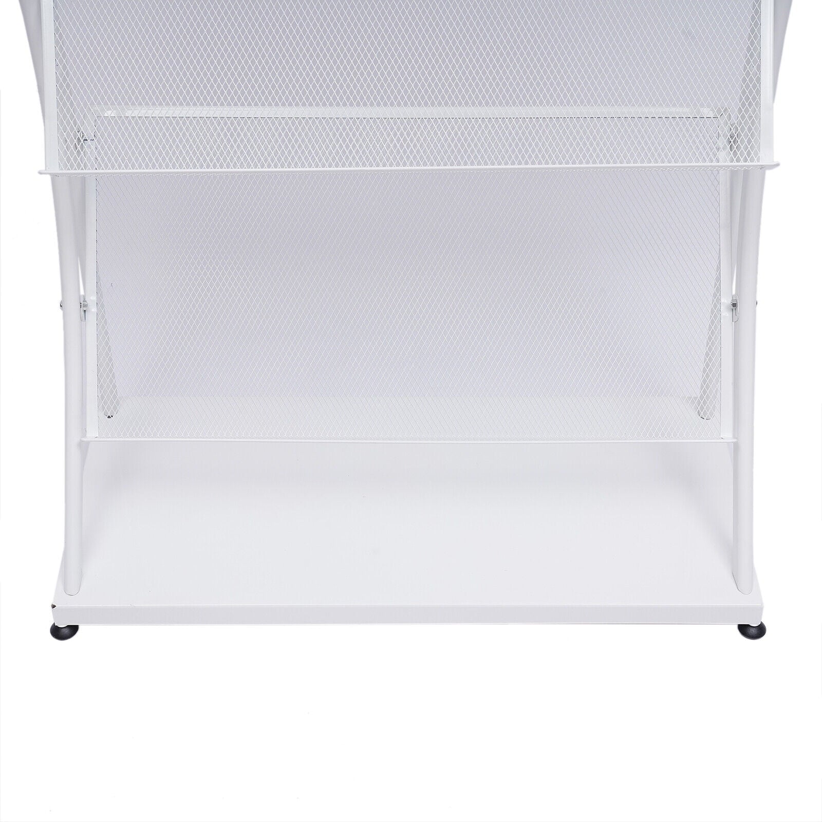 4-Layer Floor-Standing Magazine Display Rack Newspaper Book Storage Rack White 4 Tiers Floor-Standing Magazine Rack Information Storage