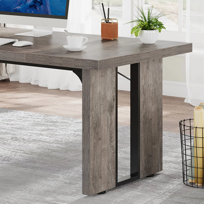 Tribesigns 70.9 Inch Executive Computer Desk, Large Study Writing Table for Home Office, Grey
