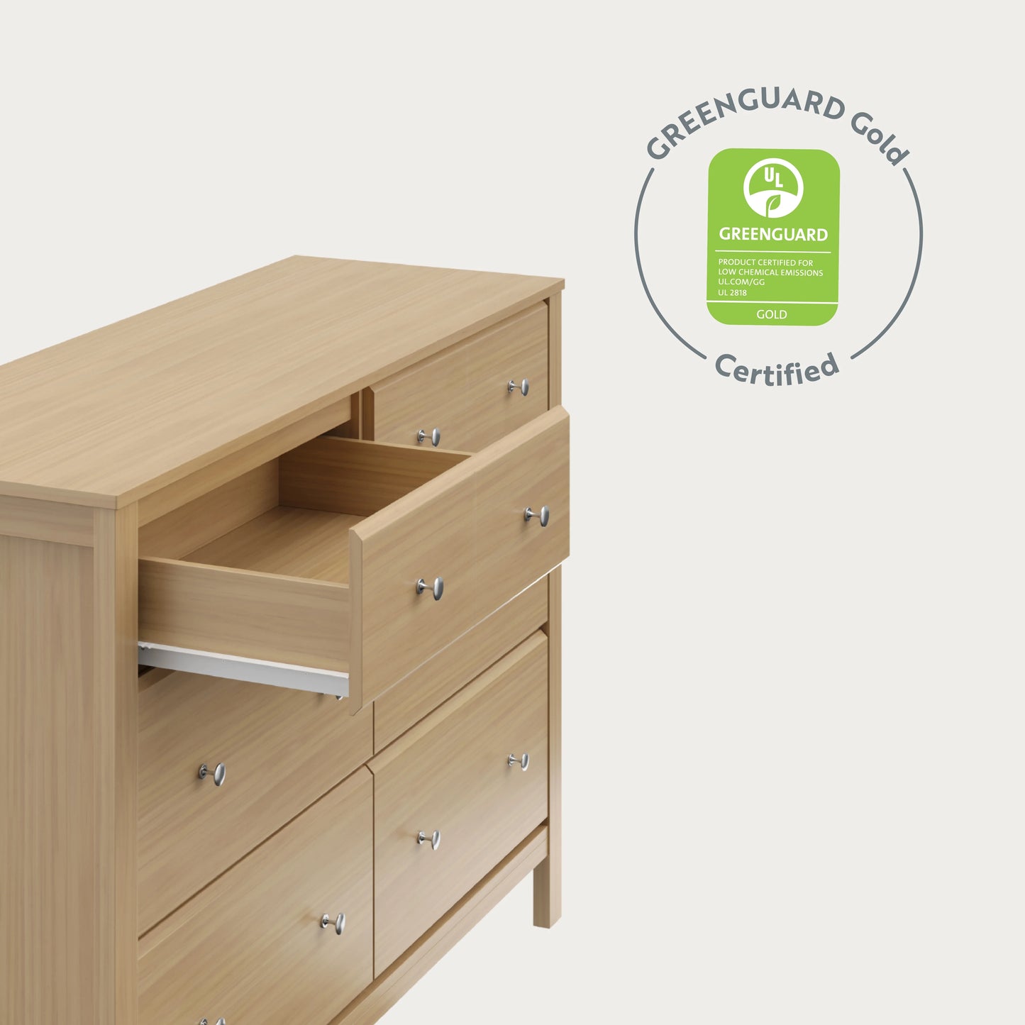 Storkcraft Horizon 6 Drawer Nursery Double Dresser, Driftwood