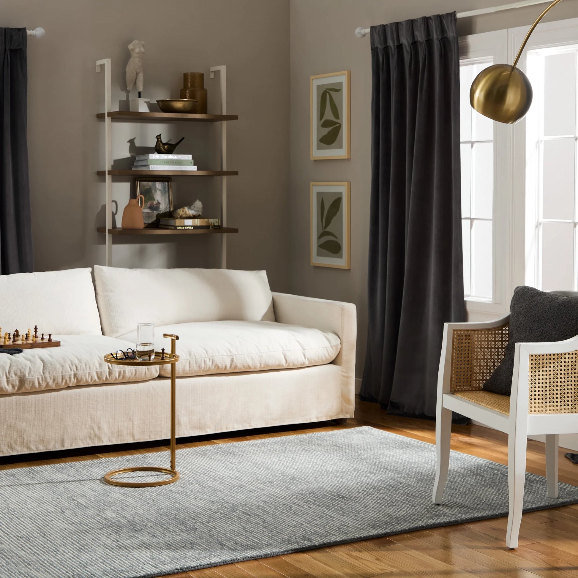 TOWN & COUNTRY LUXE Rita Ribbed Textured Hand Tufted 100% Wool Area Rug, Grey/Blue/Ivory, 5'x7'