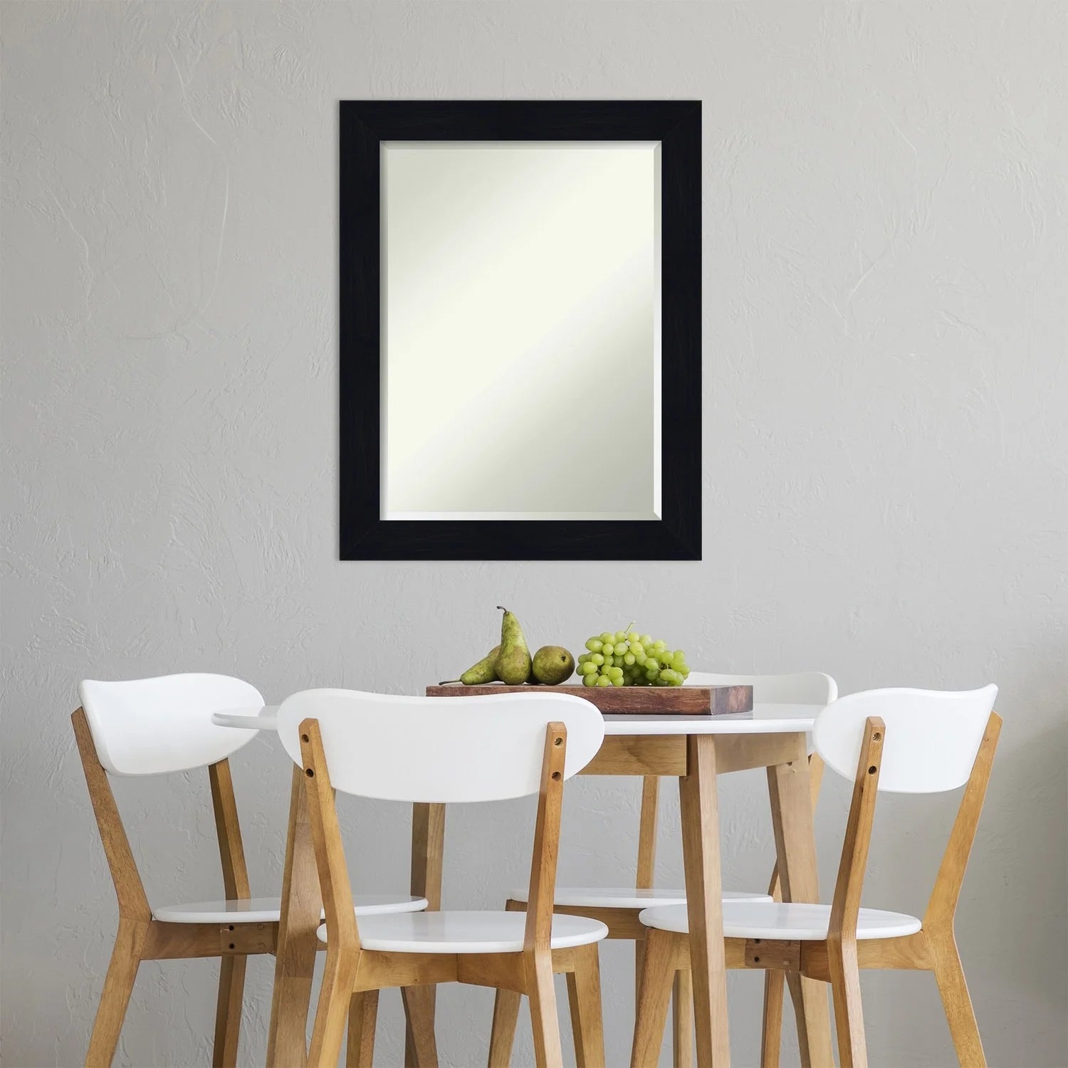 Amanti Art Shiplap Navy Beveled Wood Wall Mirror 28.25 x 22.25 in.