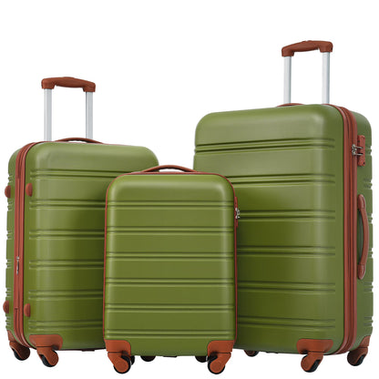 RONSHIN 3pcs/set Suitcase Luggage Set Hardside Spinner Suitcase with TSA Lock And 360° Spinner Wheels 20" 24" 28" for Travel Camping Outdoor