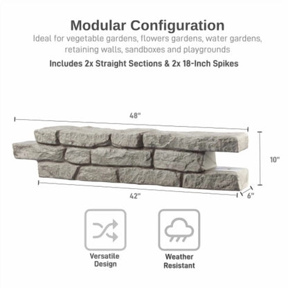 RTS Home Accents Rock Lock Raised Garden Bed Straight Rock (Pack of 2)