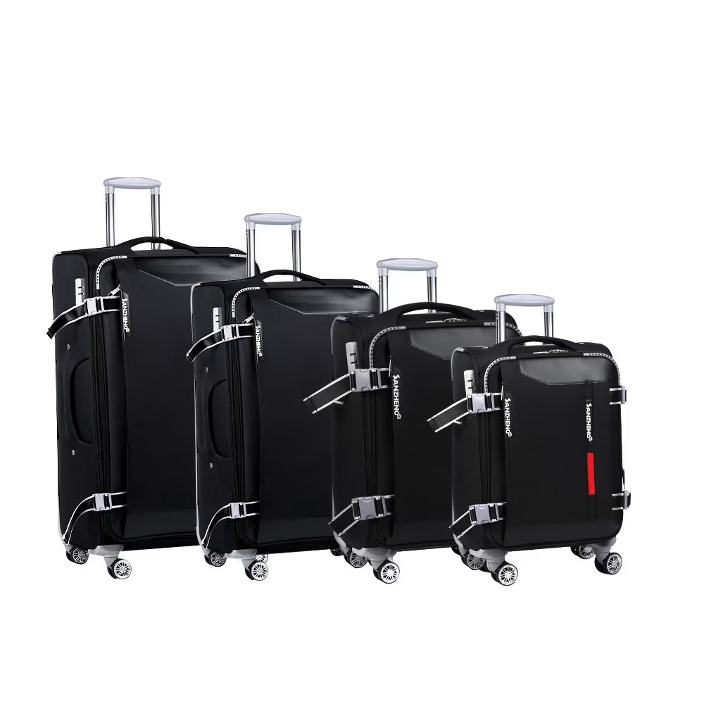 4-Piece Sage Green Softside Luggage Set with Spinner Wheels, Lightweight Expandable Suitcases (20"/24"/28"/32")
