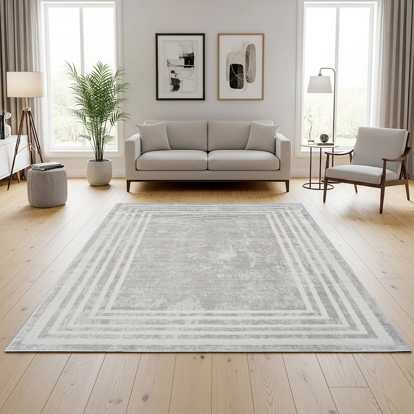 Sasha Area Rug, Damson Gray, 5’3” x 7’