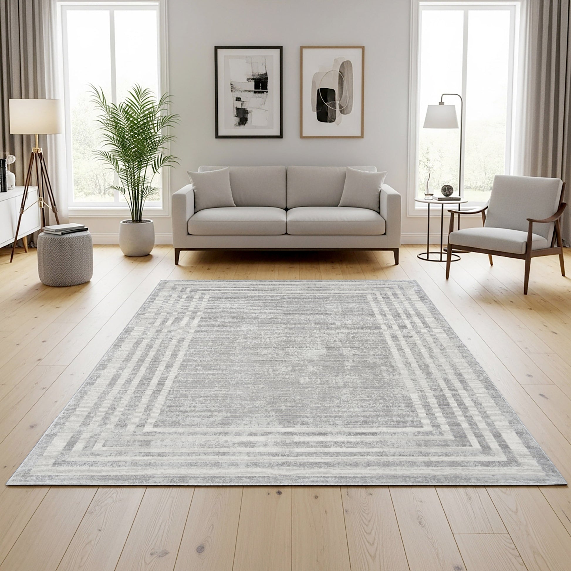 Sasha Area Rug, Damson Gray, 5’3” x 7’