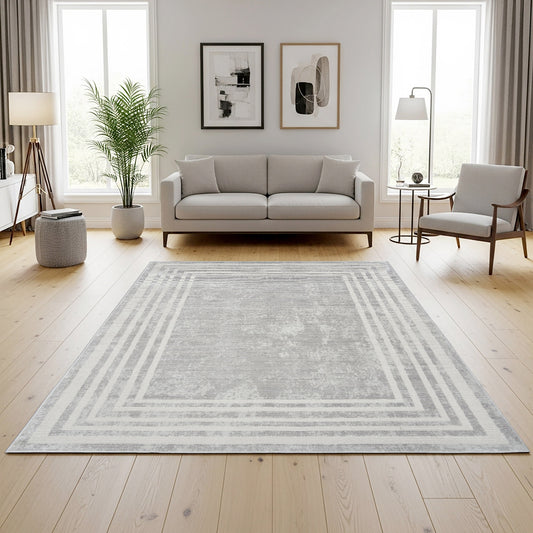 Sasha Area Rug, Damson Gray, 5’3” x 7’