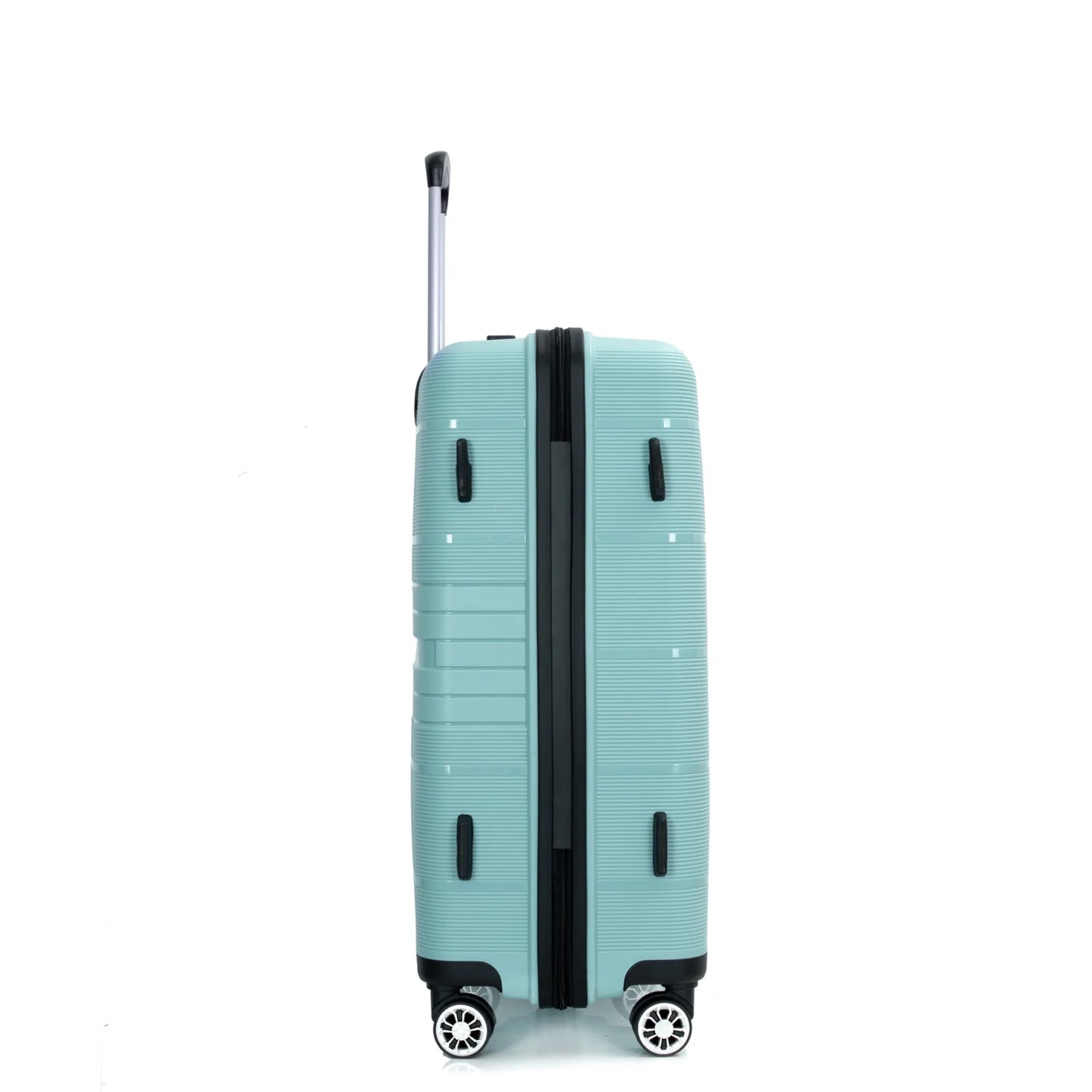 Lightweight PP Suitcase Sets with Spinner Wheels TSA Lock, Hardshell Luggage Sets for Travel Trips, 3-Piece Set (20in/24in/28in), Light Green