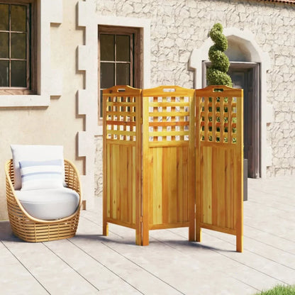 vidaXL 3 Panel Room Divider Privacy Room Divider Screen Solid Wood Acacia