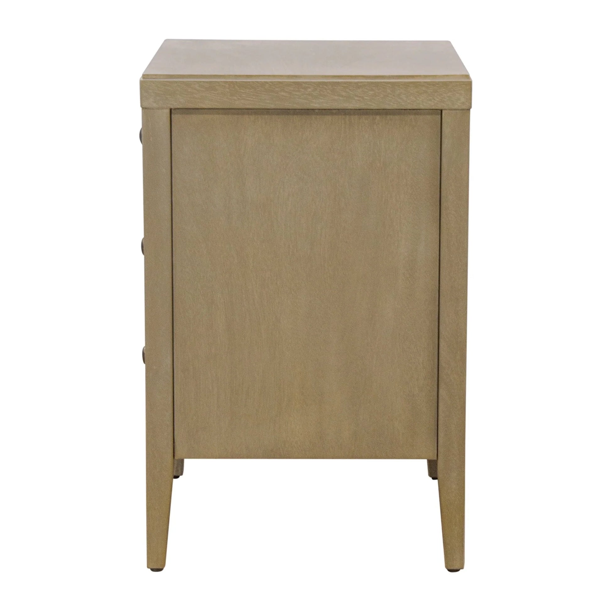 Webb 3-Drawer Wooden Nightstand by East at Main - Wheat Solid Wood Accent Table/End Table with Black Accents (19x15x23)