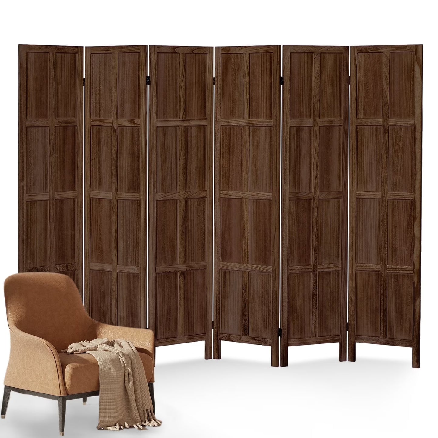 Aletheiawu 4 Panel Room Divider Wall and Folding Privacy ScreensNo Installation RequiredWhite