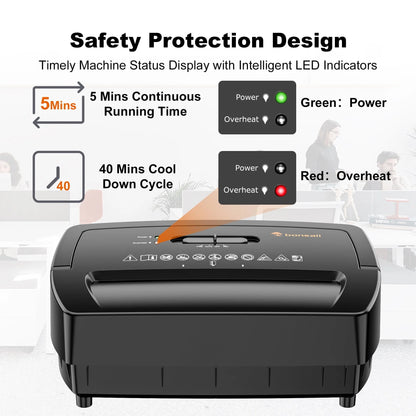 Bonsaii 12 Sheet Cross Cut Paper Shredder with 5.4 Gallons Wastebasket Home Office Use