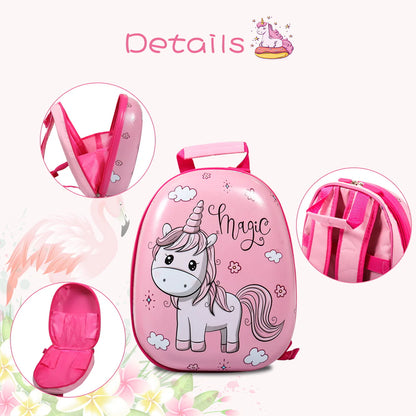 TOBBI 2 PC Kids Carry-on Luggage Set 12" Backpack & 16" Rolling Suitcase School Travel Trolley ABS Luggage for Girls