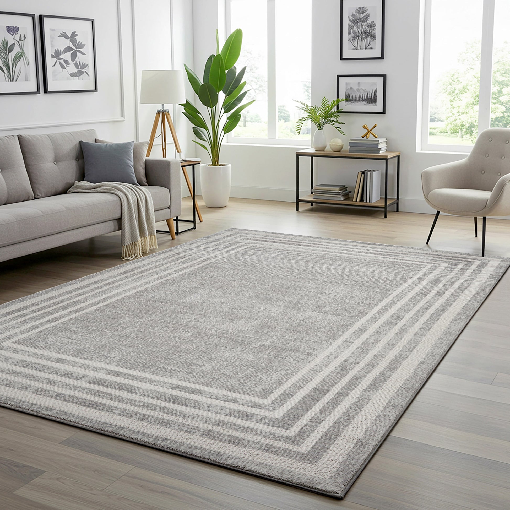 Sasha Area Rug, Damson Gray, 6’6” x 9’