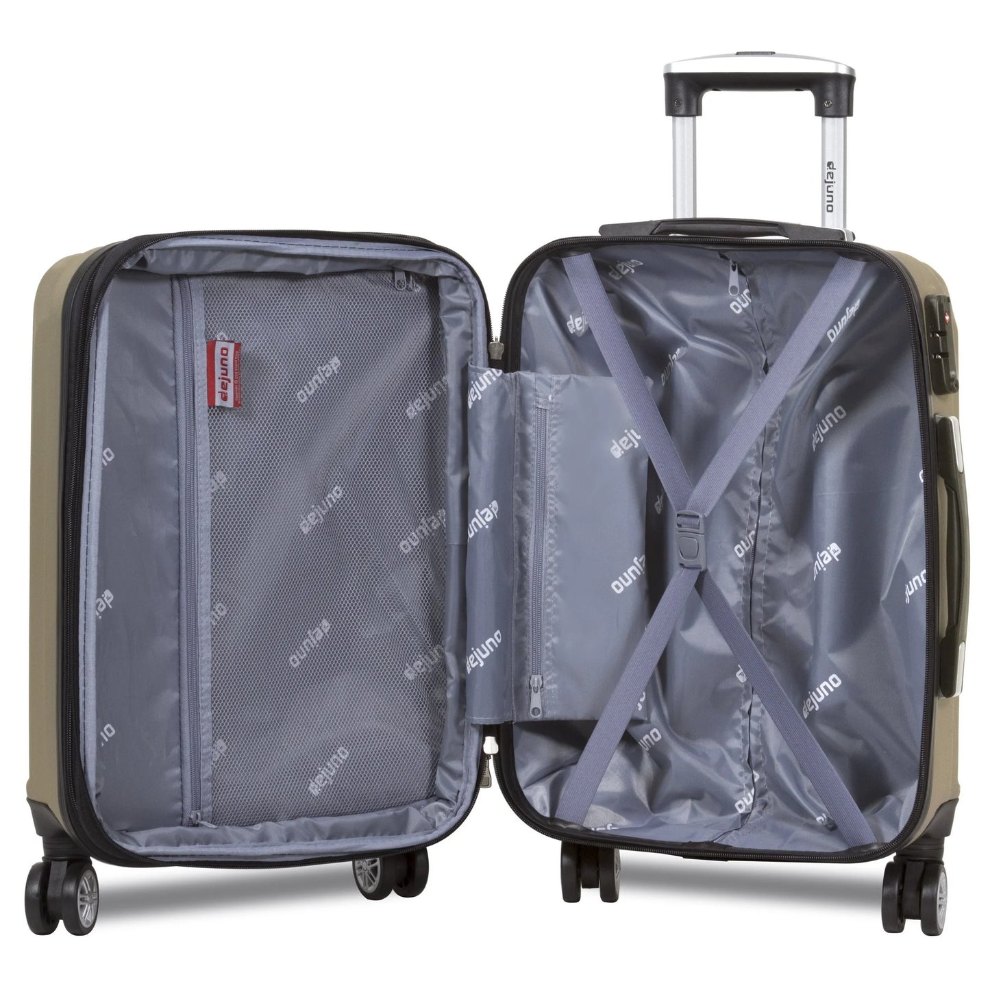 Dejuno Camden Hardside 3-Piece Expandable Spinner Luggage Set - Silver (20", 24" and 28")