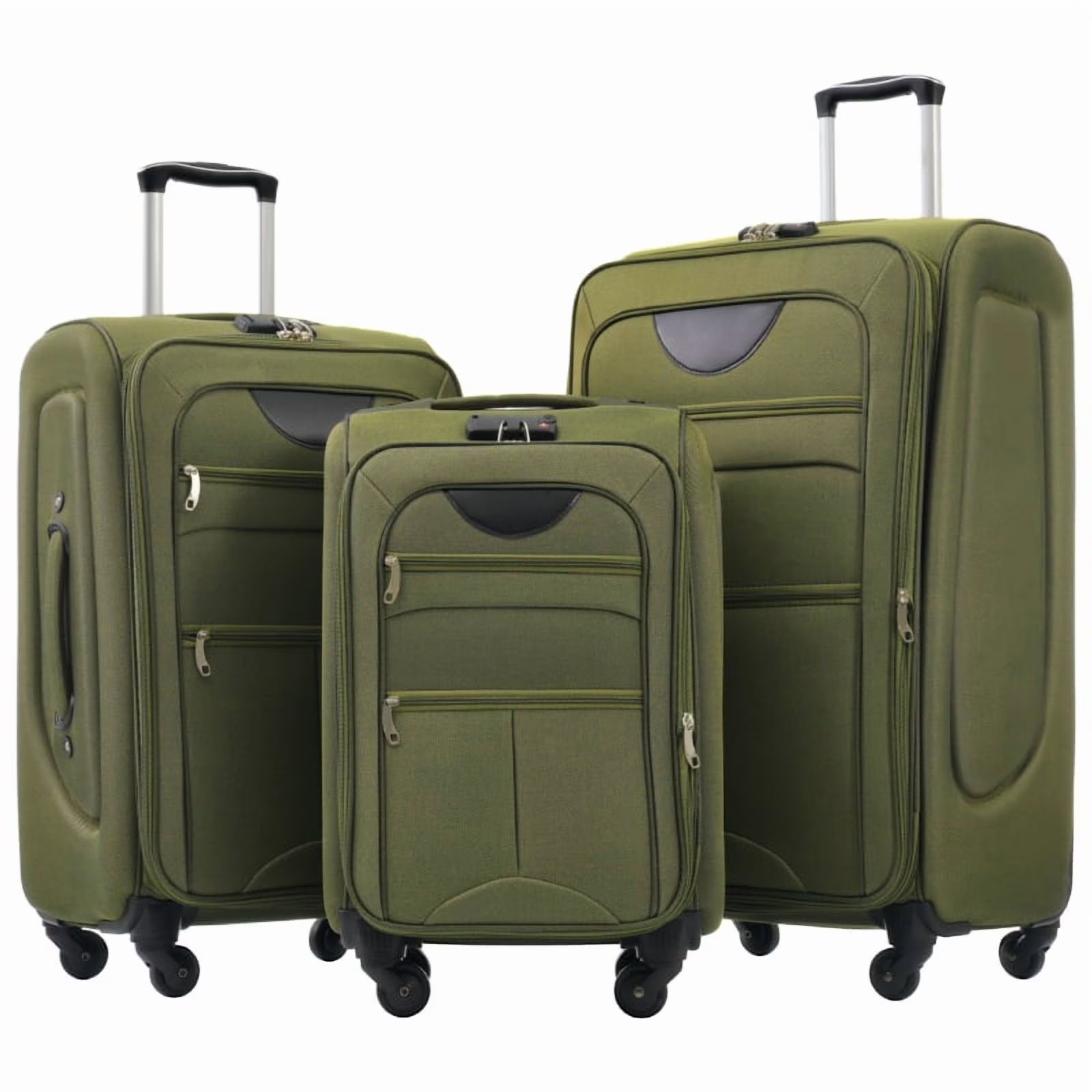 Softside Luggage Expandable 3 Piece Set Suitcase Upright Spinner Softshell Lightweight Luggage Travel Set