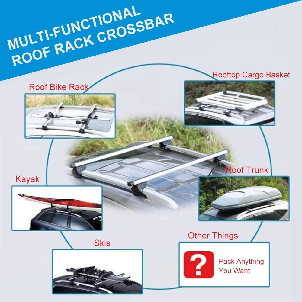ECCPP Roof Rack Side Rails Luggage Cargo Carrier Roof Side Rails Fit for Jeep Renegade 2015-2022,Travel Essentials Black Aluminum Roof Rack Cross Bars Cross Rails