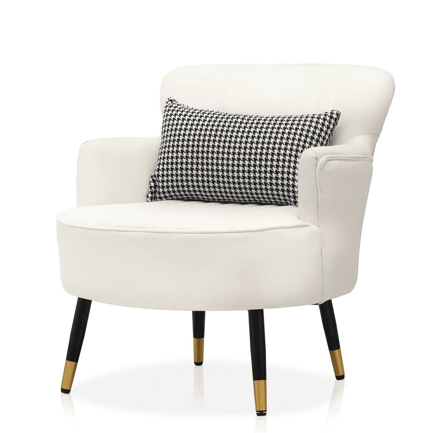 Magshion Accent Chair, Modern Armchair with Wing Back and Cushion, Soft Padded Single Sofa Seat for Living Room/Home Office/Bedroom, White