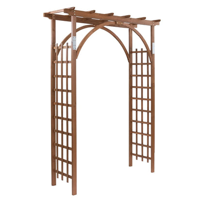 Garden Arch Trellis, Wooden Outdoor Arch for Climbing Plants, Dark Brown Arbors and Trellises, 62.99"W X 23.62"D X 84.65"H