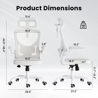 Ergonomic Office Chair,Home Office Desk Chair with Headrest,High Back Computer Chair with Armrests and Adjustable Lumbar Support for Home Office Study Room