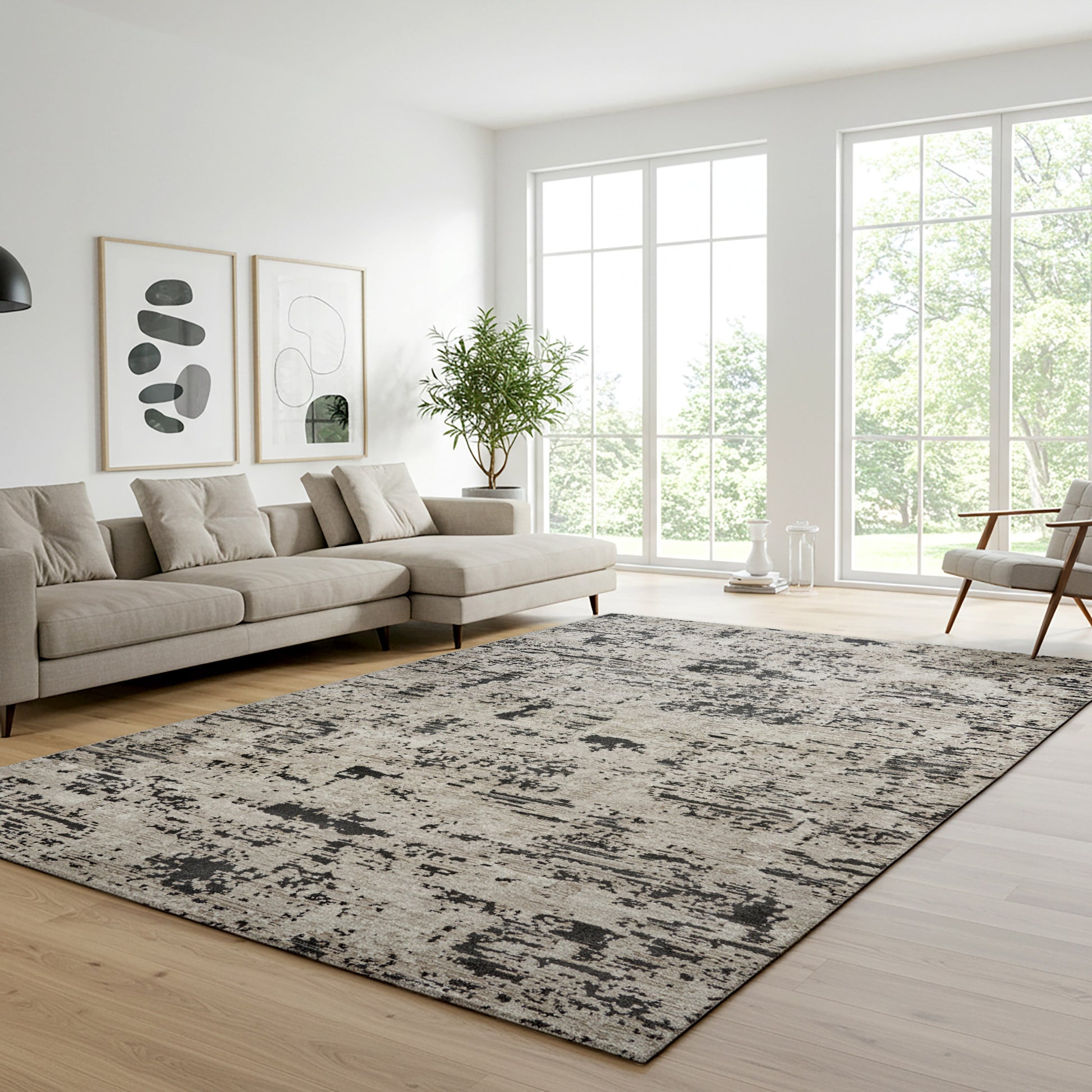 Solaris Area Rug, Argent Charcoal, 8’8” x 13’