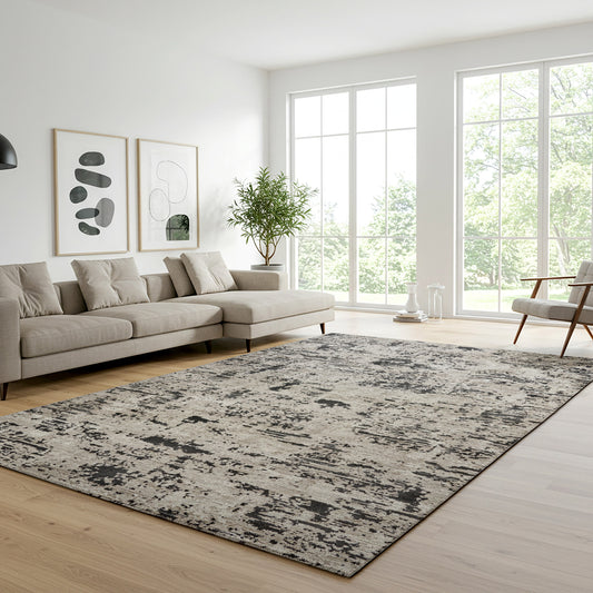 Solaris Area Rug, Argent Charcoal, 8’8” x 13’