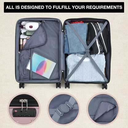 TROPOW Luggage Setss,Suitcases with Wheels,5 Piece Womens Luggage Setss Carry on Bag Sets, Hardside Carry On Suitcase Setss with Tsa Locks Duffel Bag