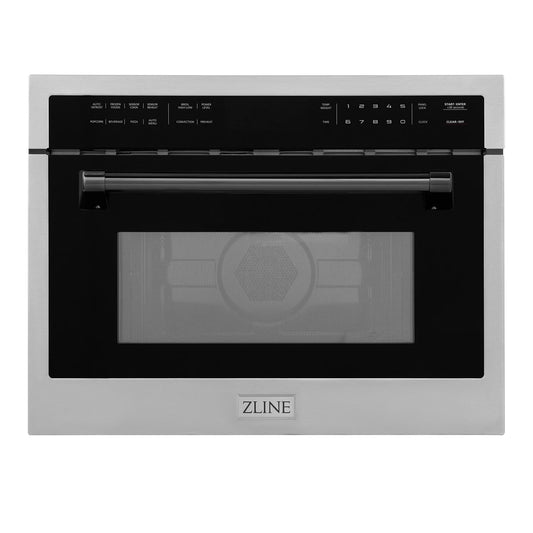 ZLINE Autograph Edition 24" 1.6 cu ft. Built-in Convection Microwave Oven in Stainless Steel and Matte Black Accents
