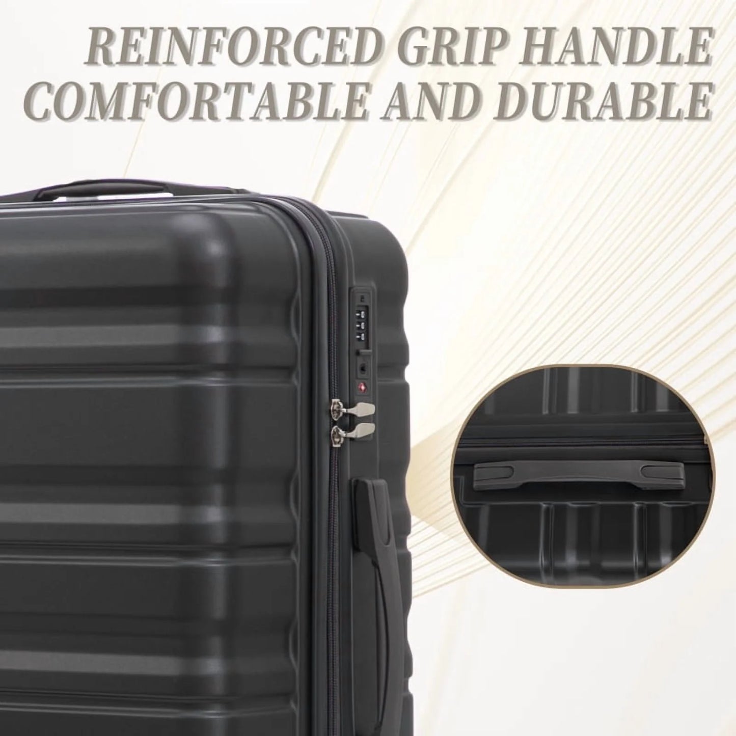 HIFINE TOURIST 20"/24"/28" 3 pcs/set in ABS Spinner Wheel Luggage, Carry on Suitcase, Matching Color, TSA Combination Lock (Blue+Purple)
