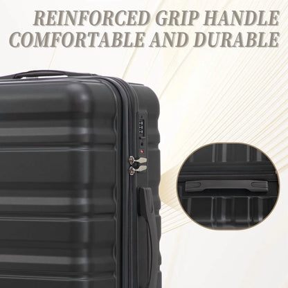 HIFINE TOURIST 20"/24"/28" 3 pcs/set in ABS Spinner Wheel Luggage, Carry on Suitcase, Matching Color, TSA Combination Lock (Blue+Purple)