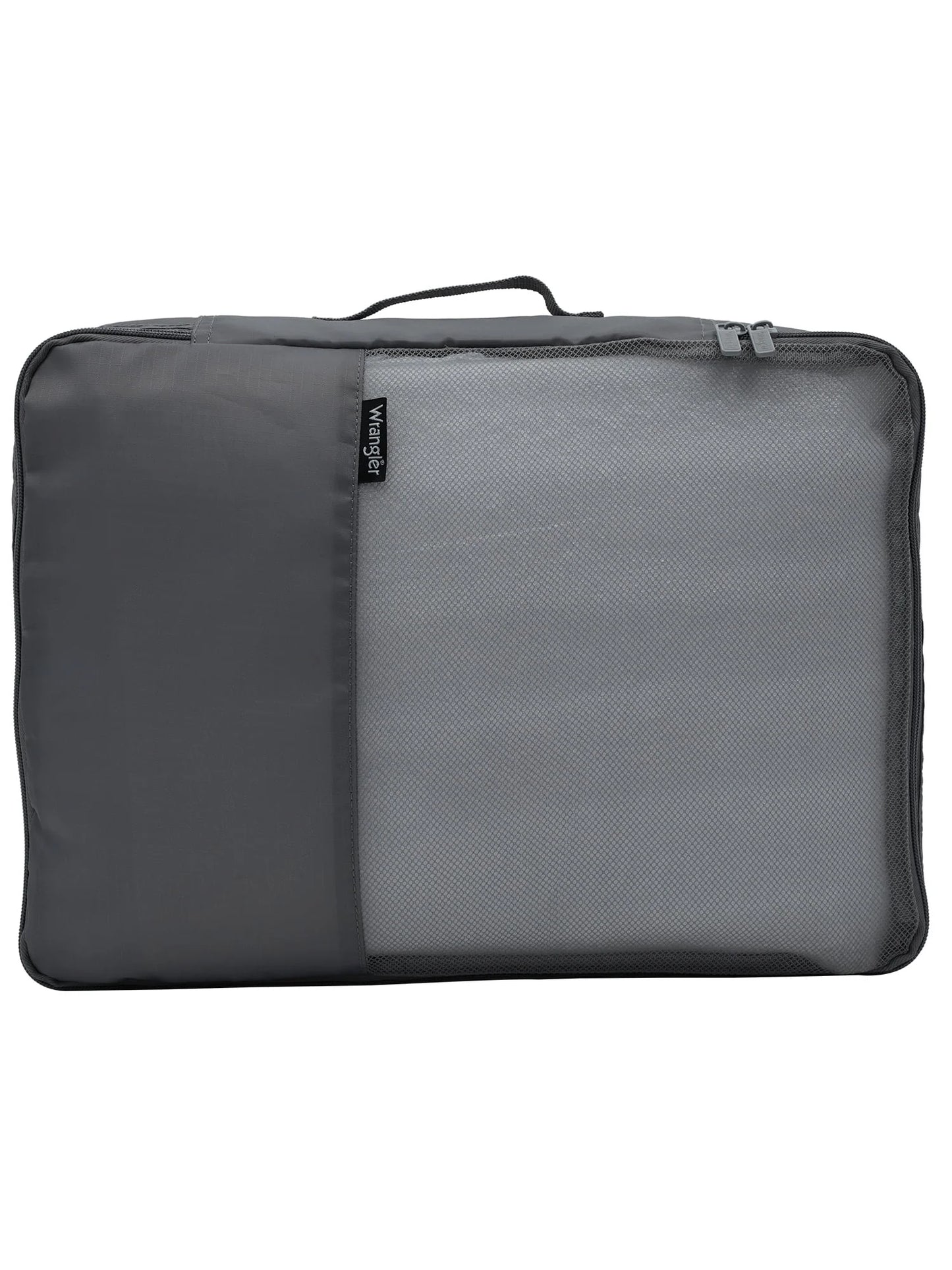 Wrangler 4 pc. ABS Spinner Luggage Set with 20" & 25" Suitcases and Packing Cubes, Sharkskin