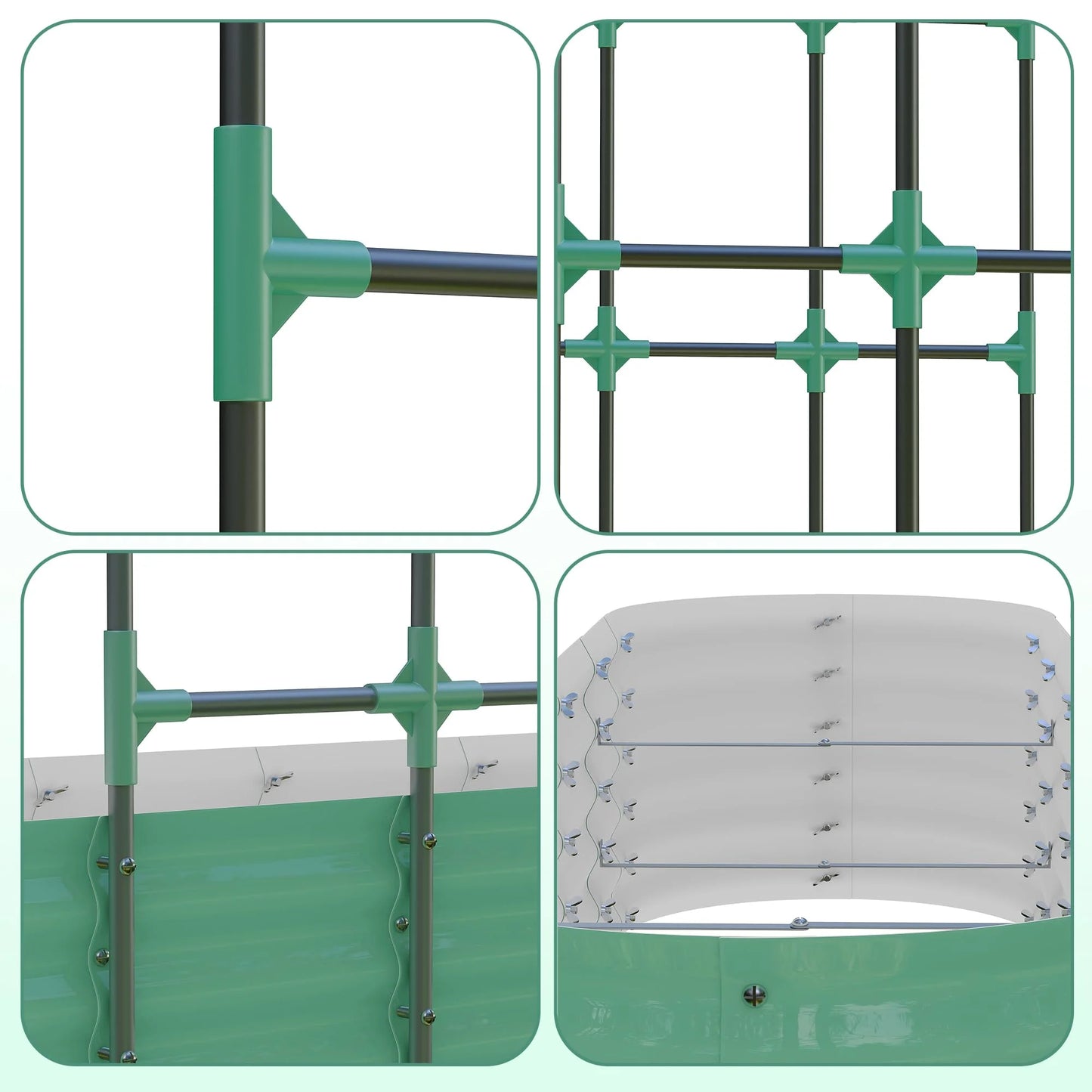 Riedhoff Raised Garden Bed with 95" H Tall Arch Trellis for Climbing Vegetables Flowers,Green