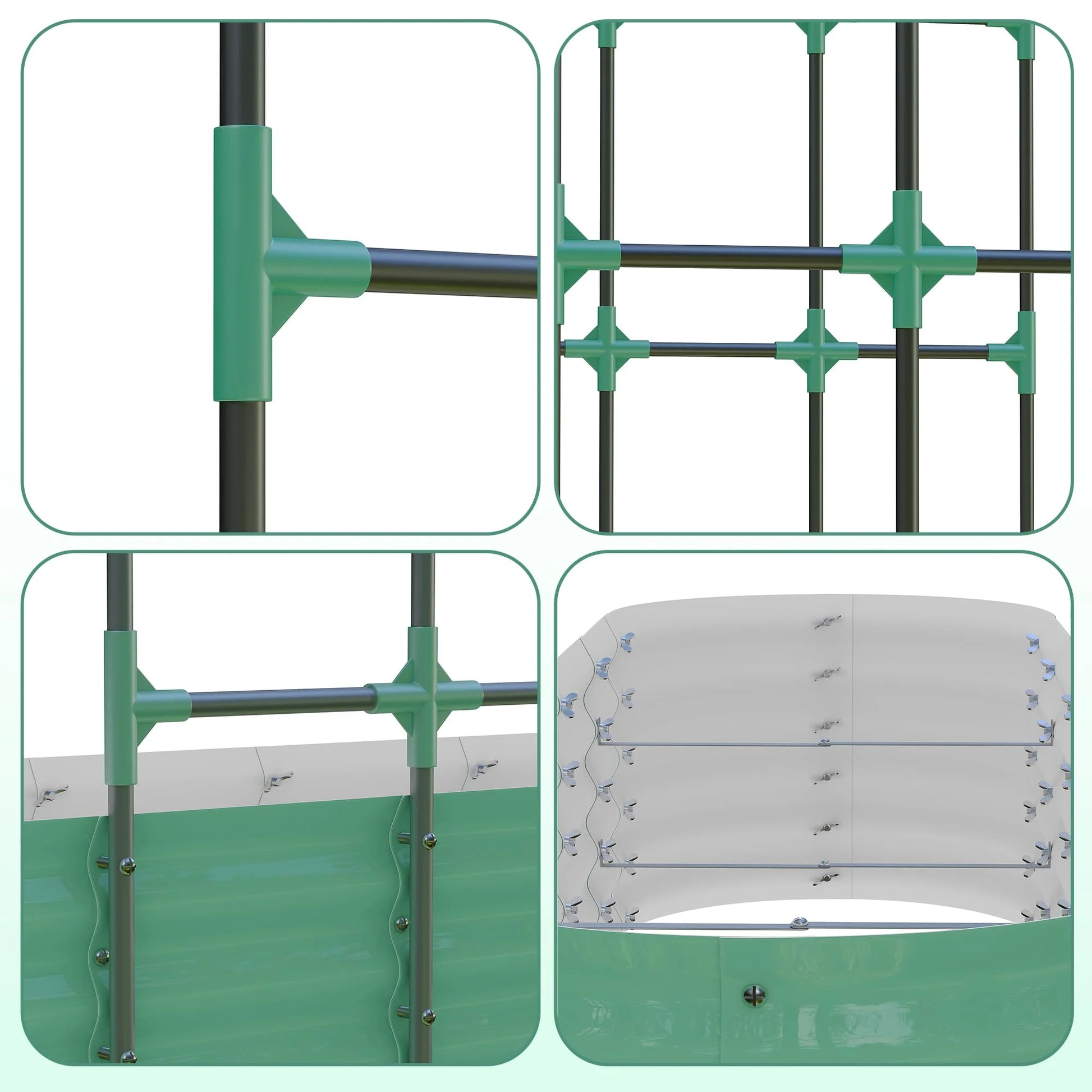 Riedhoff Raised Garden Bed with 95" H Tall Arch Trellis for Climbing Vegetables Flowers,Green